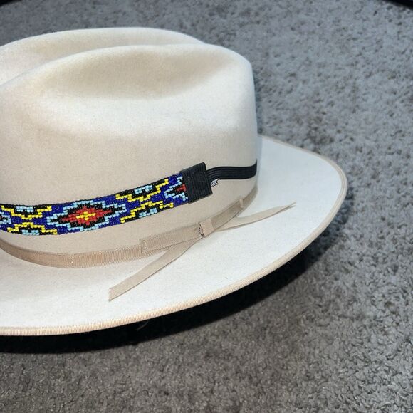 Cream Cowboy Hat with Beaded Band - Picture 3 of 9
